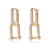 Geometric Lock Clip Earrings Statement Punk Clip on Earrings