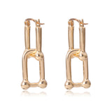 Geometric Lock Clip Earrings Statement Punk Clip on Earrings