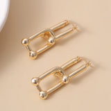 Geometric Lock Clip Earrings Statement Punk Clip on Earrings