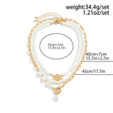 Pearl OT Buckle Pendant Necklace for Women Bridal Goth Bead Chain Y2K Jewelry