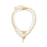 Pearl OT Buckle Pendant Necklace for Women Bridal Goth Bead Chain Y2K Jewelry