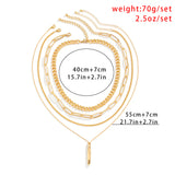 Multilayer Minimalist Rod Pendant Choker Necklace Set