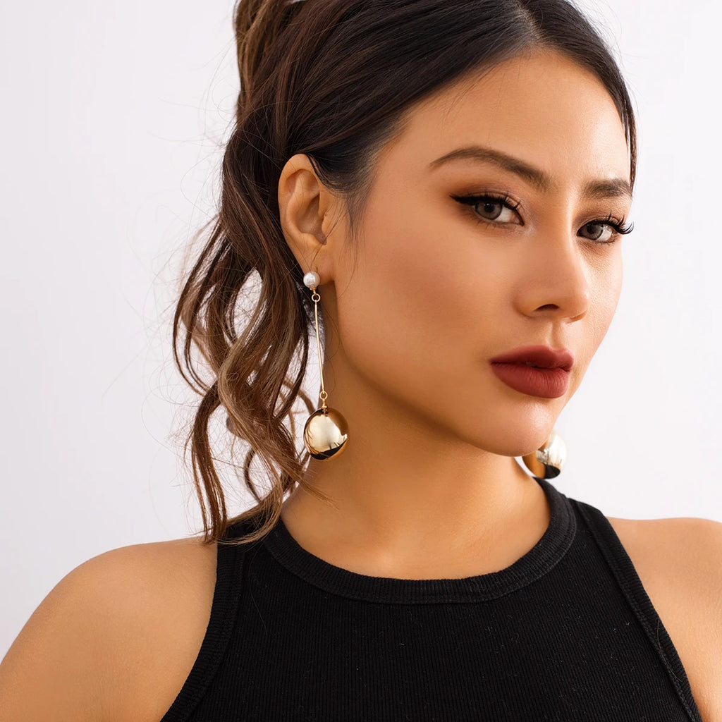 Punk Pearl CCB Bead Tassel Earrings