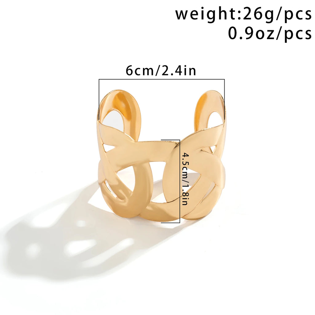 Punk Metal Wide Open Cuff Bangle Vintage Charm Bracelet