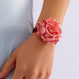 Big Rose Flower Chain Bracelet for Women Y2K Charm Bangle Couple Jewelry