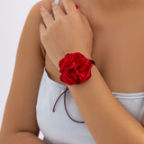 Big Rose Flower Chain Bracelet for Women Y2K Charm Bangle Couple Jewelry