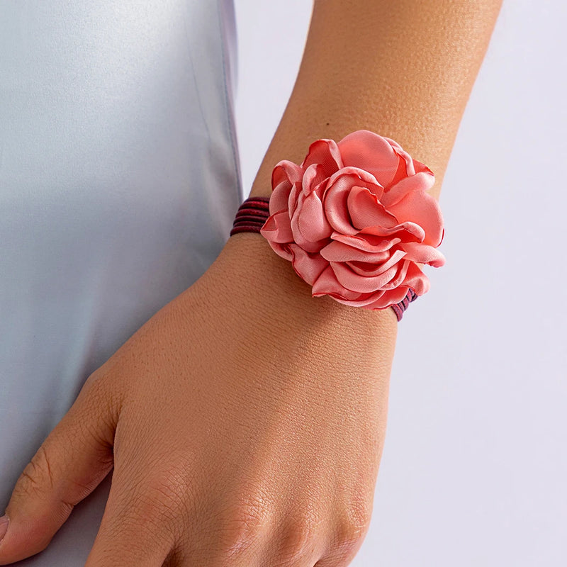 Big Rose Flower Chain Bracelet for Women Y2K Charm Bangle Couple Jewelry