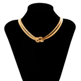 Unique Chunky Flat Snake Chain Necklace for Women Grunge Jewelry