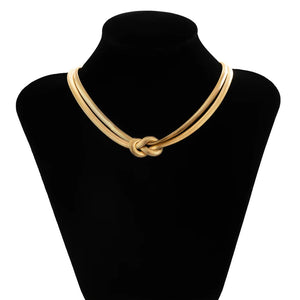 Unique Chunky Flat Snake Chain Necklace for Women Grunge Jewelry