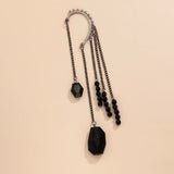 Vintage Tassel Clip Earrings Acrylic Geometric Pendant Ear Cuffs
