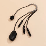 Vintage Tassel Clip Earrings Acrylic Geometric Pendant Ear Cuffs