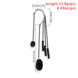 Vintage Tassel Clip Earrings Acrylic Geometric Pendant Ear Cuffs