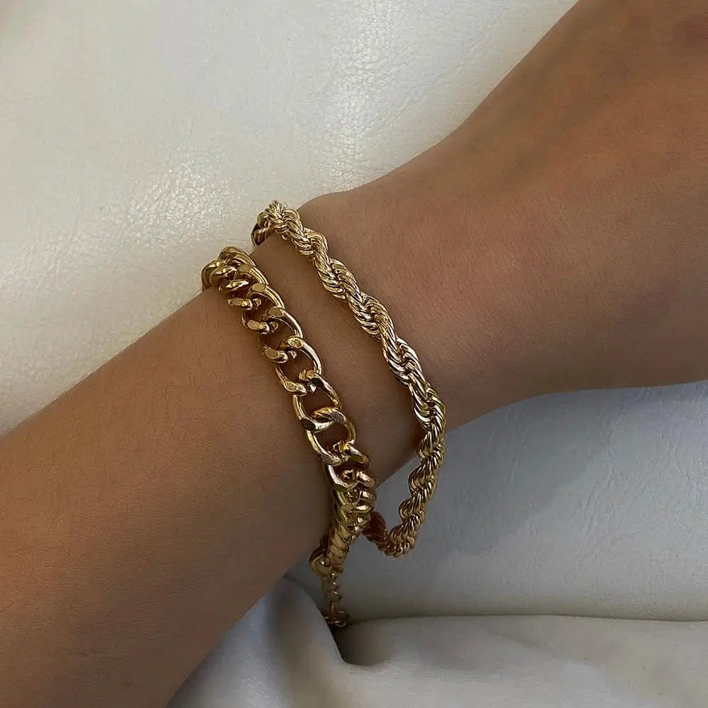 Vintage Snake Chain Bracelets Set for Women Bohemian Iron Link Bracelet