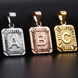Initial A-Z Alphabet Capital Letter Pendant Necklace Stainless Steel