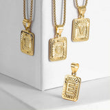 Initial A-Z Alphabet Capital Letter Pendant Necklace Stainless Steel