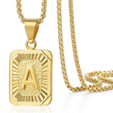 Initial A-Z Alphabet Capital Letter Pendant Necklace Stainless Steel