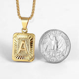 Initial A-Z Alphabet Capital Letter Pendant Necklace Stainless Steel