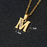 A-Z Initial Letter Pendant Necklace Stainless Steel Small Alphabet Necklace