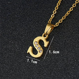 A-Z Initial Letter Pendant Necklace Stainless Steel Small Alphabet Necklace