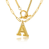 A-Z Letter Necklaces Charm Double Layer Alphabet Pendant Necklaces