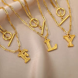 A-Z Letter Necklaces Charm Double Layer Alphabet Pendant Necklaces