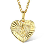 A-Z Heart Charm Alphabet Pendant Necklace for Women Girls