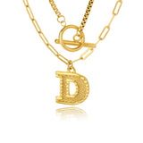 A-Z Letter Necklaces for Women Double Layer Box Chain Pendant Necklace