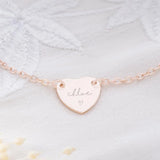 Personalised Birthstone Bracelet Heart Pendant Bangle Charm Jewelry
