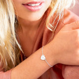 Personalised Birthstone Bracelet Heart Pendant Bangle Charm Jewelry