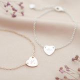 Personalised Birthstone Bracelet Heart Pendant Bangle Charm Jewelry
