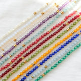 Initial Birthstone Bracelet Beaded A-Z Alphabet Letter Bangle Stainless Steel
