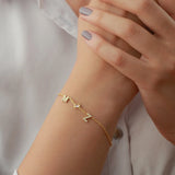 Personalized Initial Bracelet with Birthstone