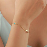 Personalized Birthstone Bracelet, Letter Bracelet, Birthday Gift