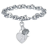 Initial Heart Charm Bracelets for Women Teen Girls