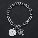 Initial Heart Charm Bracelets for Women Teen Girls