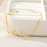 Handwritten Signature Bracelet Stainless Steel Boho Jewelry Friendship Gift