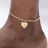 Heart Anklets For Women Stainless Steel Summer Beach Foot Boho Jewelry