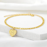 Heart Anklets For Women Stainless Steel Summer Beach Foot Boho Jewelry