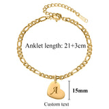 Initial Letter Anklet for Women A-Z Alphabet Heart Anklet Bracelet Foot Jewelry