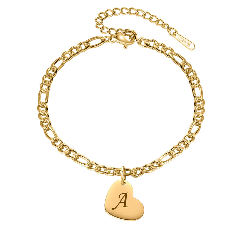 Initial Letter Anklet for Women A-Z Alphabet Heart Anklet Bracelet Foot Jewelry