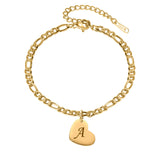 Initial Letter Anklet for Women A-Z Alphabet Heart Anklet Bracelet Foot Jewelry