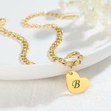 Initial Letter Anklet for Women A-Z Alphabet Heart Anklet Bracelet Foot Jewelry