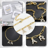 18k Plated Stainless Steel Letter Bracelet - Personalized Crystal Jewelry