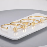 Initial Letter Bracelets For Women Stackable Open Charm Bangles Female Jewelry