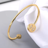 Initial Letter Bracelets For Women Stackable Open Charm Bangles Female Jewelry