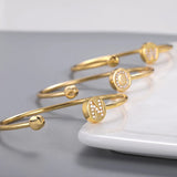 Initial Letter Bracelets For Women Stackable Open Charm Bangles Female Jewelry