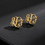 Stainless Steel Initial Letter A-Z Alphabet Stud Earrings
