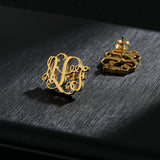 Stainless Steel Initial Letter A-Z Alphabet Stud Earrings