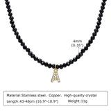 Initial Letter Necklace A Pendant, Cubic Zirconia Name Jewelry
