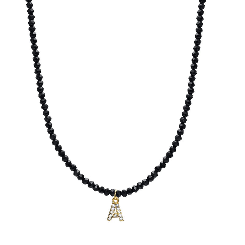 Initial Letter Necklace A Pendant, Cubic Zirconia Name Jewelry